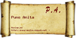 Puns Anita névjegykártya