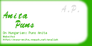 anita puns business card